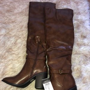 Rue21 Tan Faux Leather Knee High Boots NWT Size 6